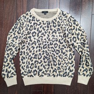 J.Crew 100% Merino Wool Animal Print Sweater